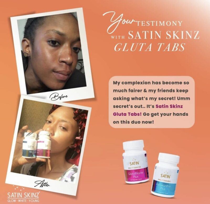 SATIN SKINZ GLUTATHIONE PLUS AND ASTAXNTHIN PLUS ( 2in1) .