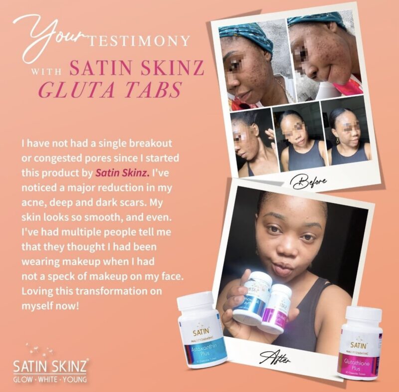 SATIN SKINZ GLUTATHIONE PLUS AND ASTAXNTHIN PLUS ( 2in1) .