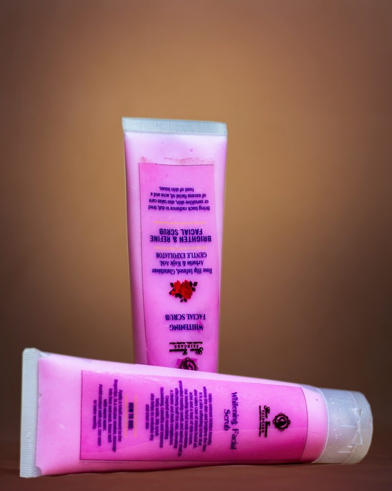 WHITENING FACIAL SCRUB (ROSE HIP INFUSED, Glutathione, Arbutin & Kojic acid. )