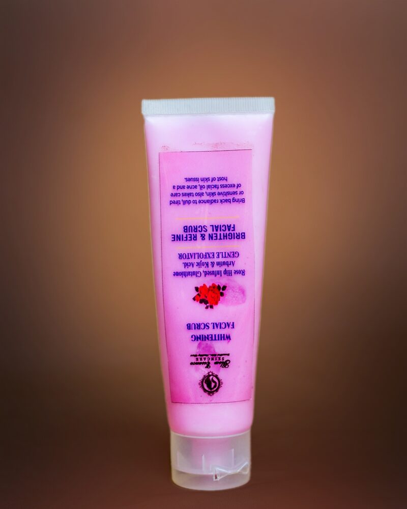 WHITENING FACIAL SCRUB (ROSE HIP INFUSED, Glutathione, Arbutin & Kojic acid. )