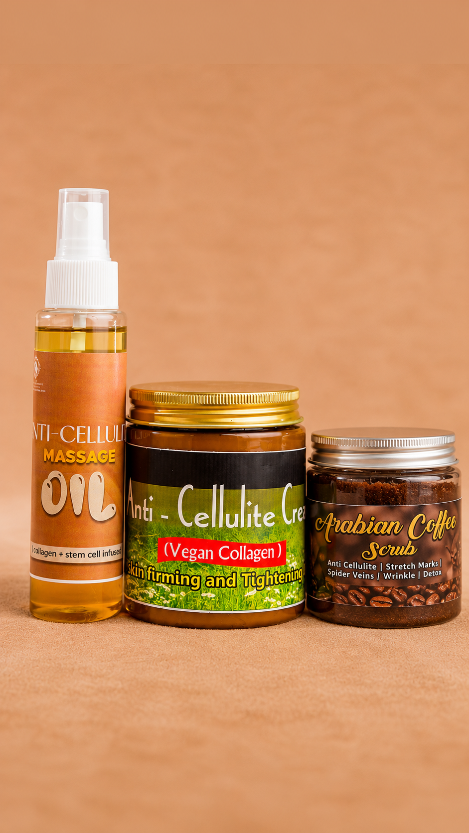Severe Anti-Cellulite Package (Collagen+Stem Cell Infused) with Coffee scrub